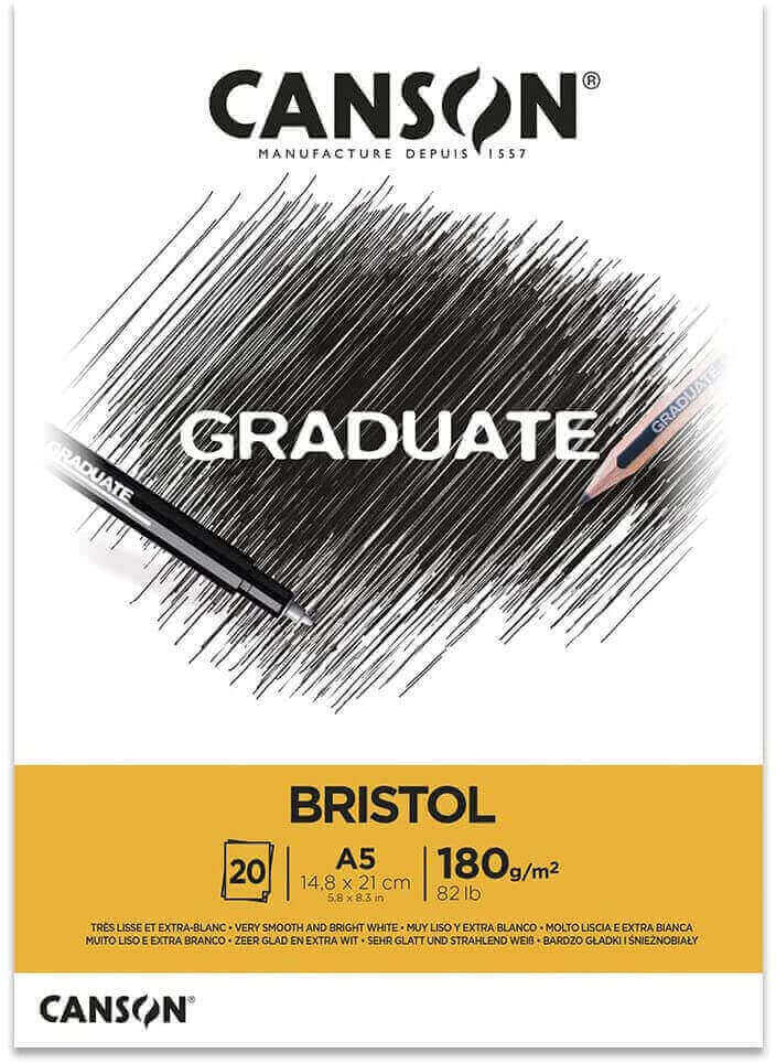 Canson Graduate Bristol A5 180gr 20yp Blok / 400110382