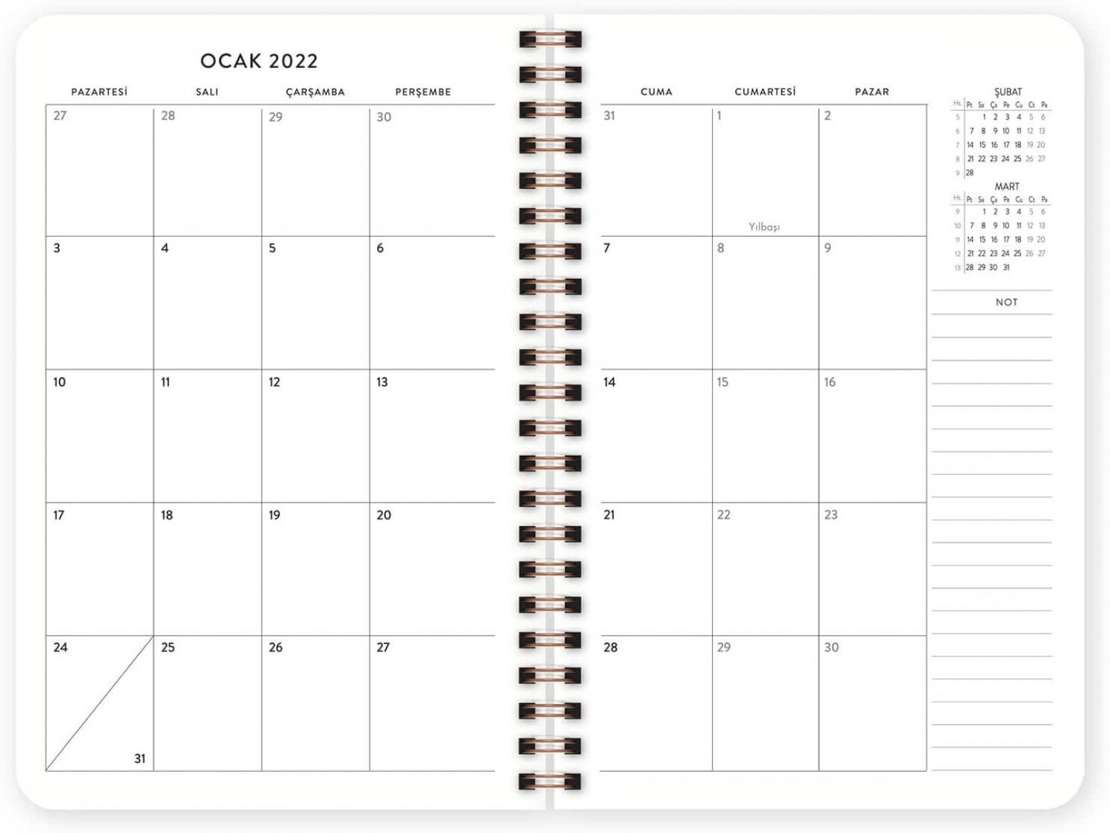 Keskin Color 2022 HİSLİ ŞEYLER 13x19.5cm Spiralli Haftalık Ajanda - O İş Bende