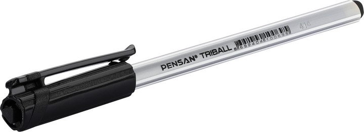 Pensan Triball 1mm Üçgen Gövdeli Tükenmez Kalem 12'li Kutu Siyah