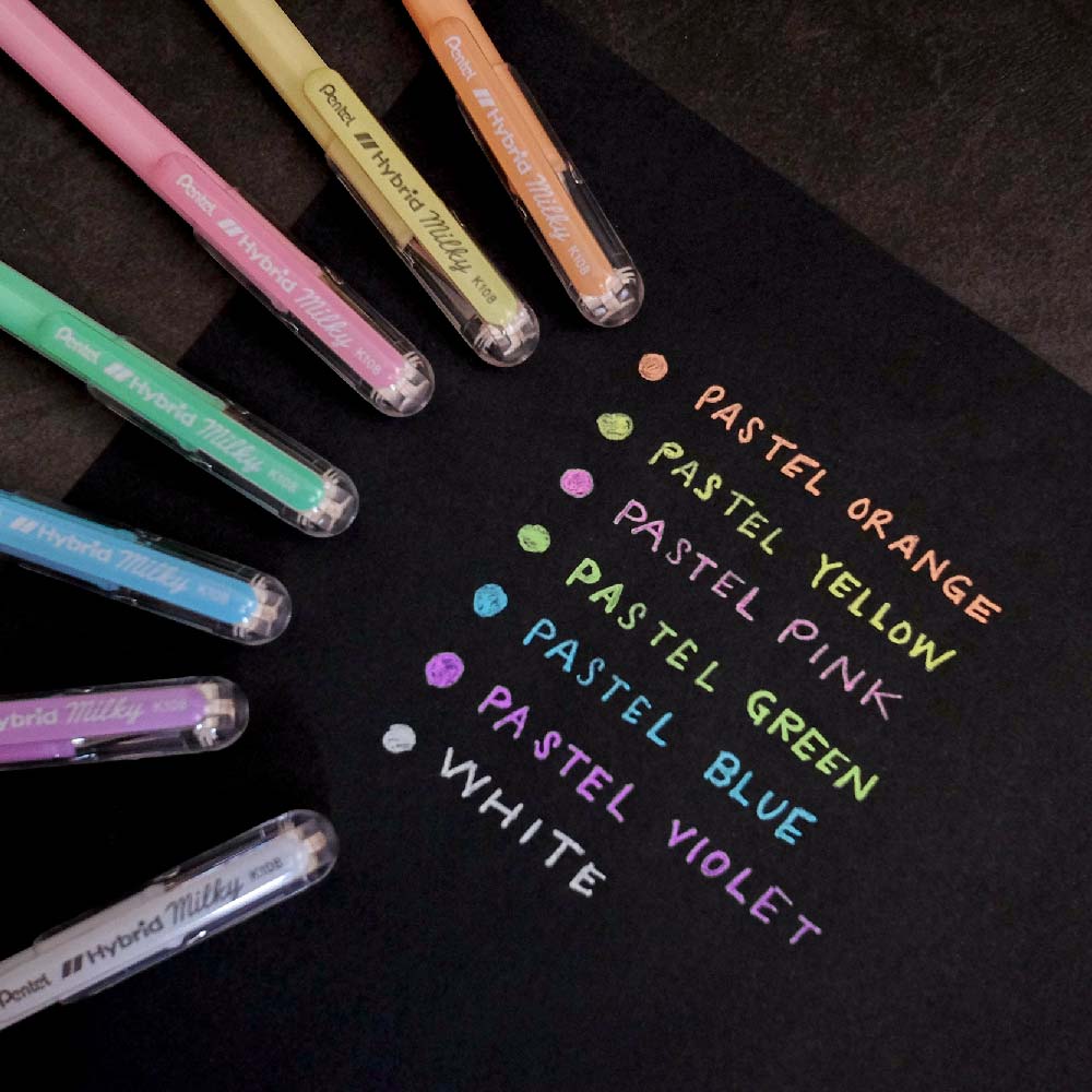 pentel hybrid milky 0 8mm jel kalem beyaz