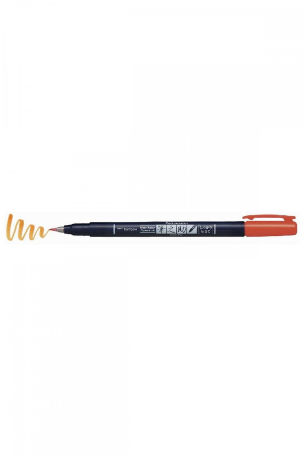 Tombow Fudenosuke Brush Pen Fırça Uçlu Kalem Sert Uç - Turuncu