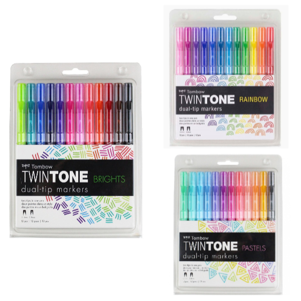 Tombow Twintone 36'lı Set - Pastel Renkler / Parlak Renkler / Rainbow