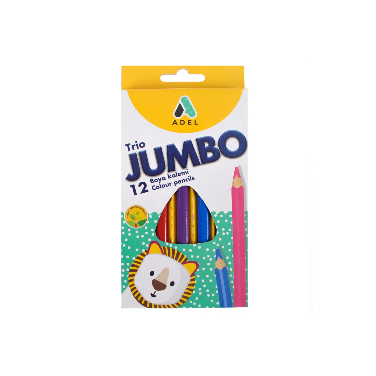 Adel Jumbo Üçgen Boya Kalemi 12 Renk