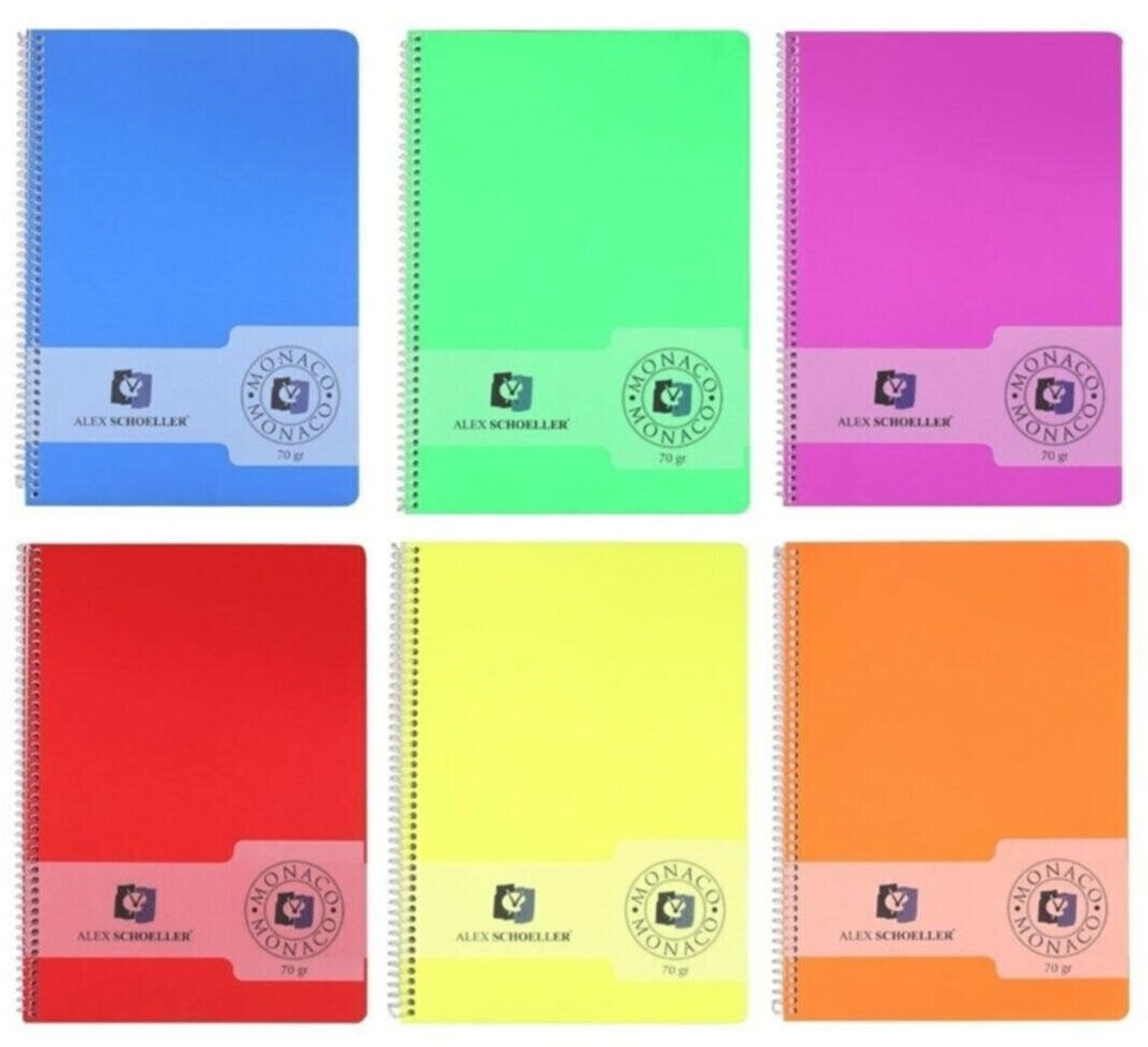 Alex Schoeller Monaco Plastik Kapak A4 80yp Spiralli Defter - Düz