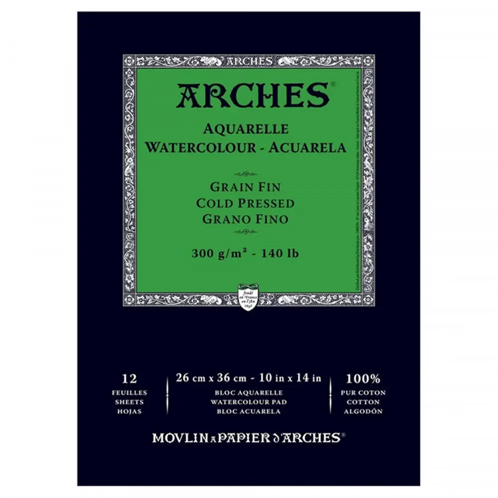Arches Watercolor 300gr 23x31cm 12yp Cold Pressed Suluboya Blok / A1795092