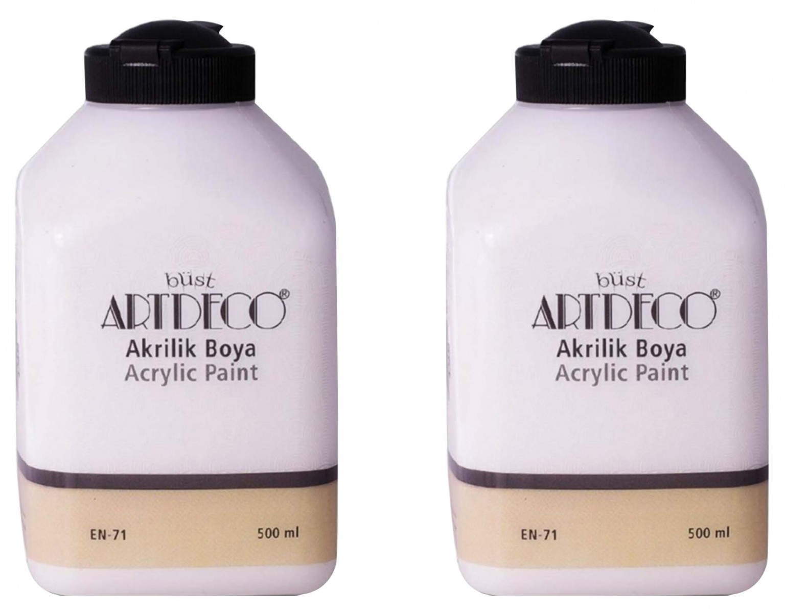 Artdeco Akrilik Boya 8x75ml Pastel Smoky + SİYAH 500ml + BEYAZ 500ml(2 Adet) - Set-