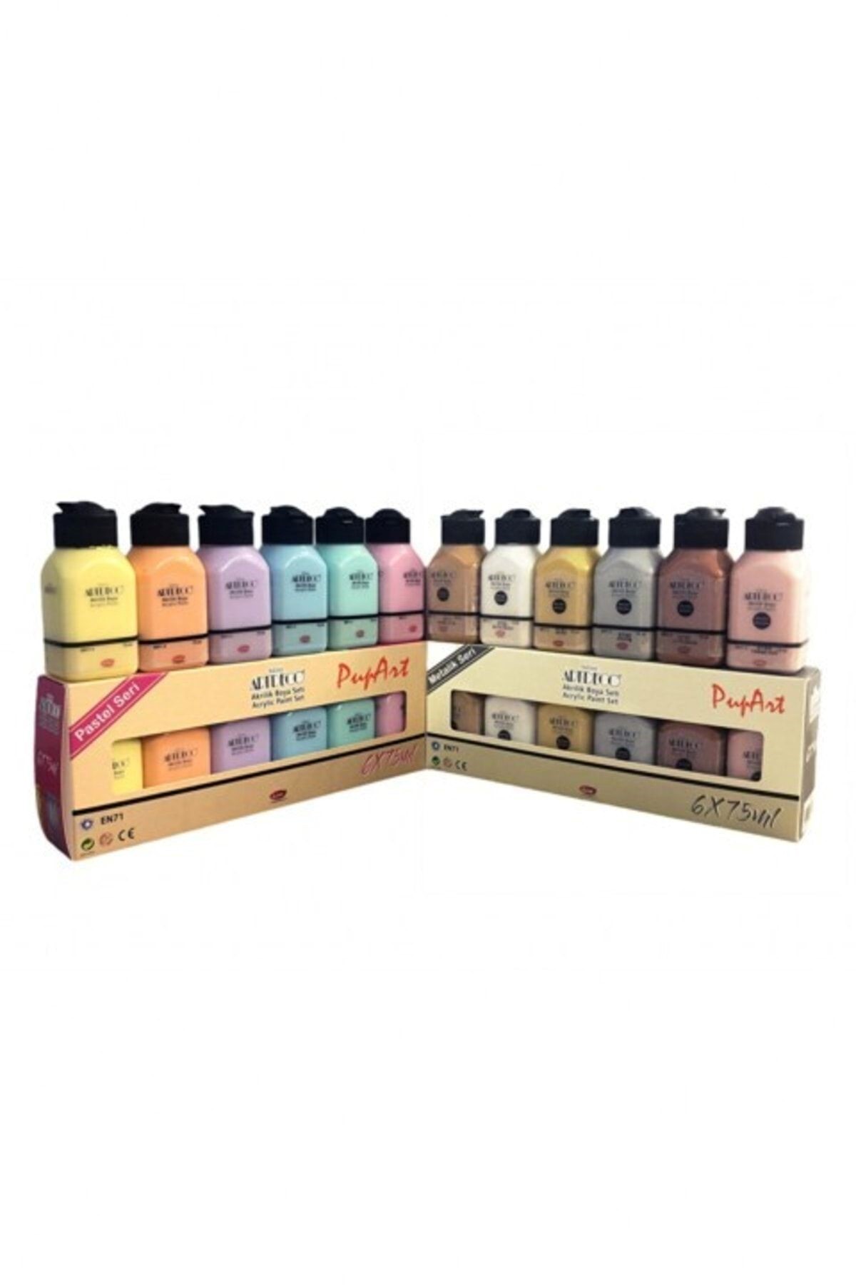 Artdeco PASTEL ve METALİK Set Akrilik Boya 12x75 ml Artdeco PASTEL ve METALİK Set Akrilik Boya 12x75 ml