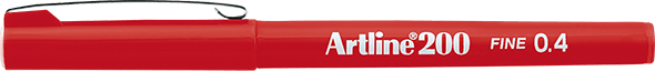 Artline 200 Fineliner 0.4mm Keçe Uçlu Kalem Kırmızı