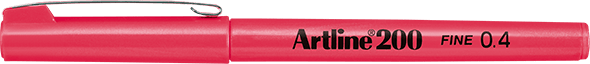 Artline 200CC Fineliner 0.4mm Parlak Gövdeli Keçe Uçlu Kalem Pembe