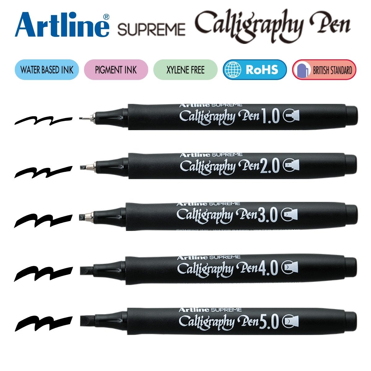 Artline Caligraphy Pen 3.0 Kesik Uçlu Kaligrafi Kalemi Siyah / EPF-243
