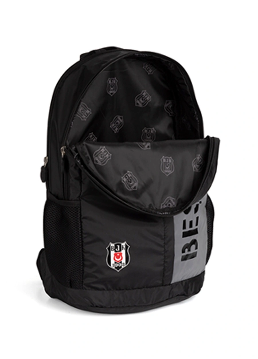 Beşiktaş Kaligrafik Baskılı Çift Gözlü Siyah Çanta / 23328 Beşiktaş Kaligrafik Baskılı Çift Gözlü Siyah Çanta / 23328