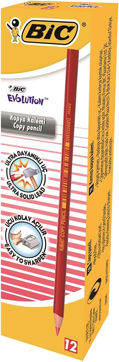 Bic Evolution Kırmızı Kopya Kalemi 12'li Kutu / 9213691 Bic Evolution Kırmızı Kopya Kalemi 12'li Kutu / 9213691