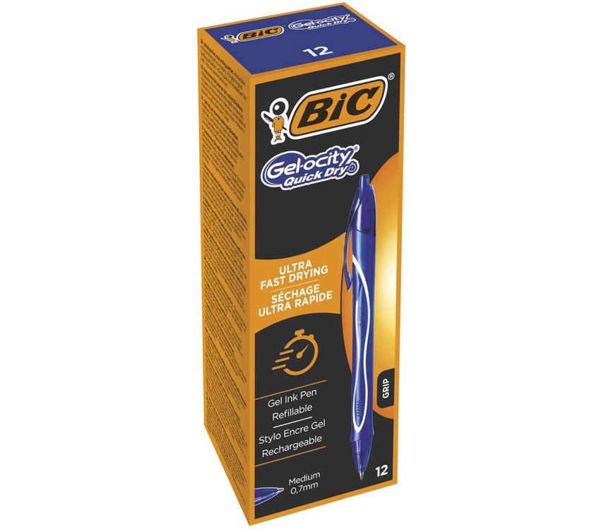 Bic Gelocity Hızlı Kuruyan Basmalı Jel Kalem 0.7 mm 12'li Kutu Mavi Bic Gelocity Hızlı Kuruyan Basmalı Jel Kalem 0.7 mm 12'li Kutu Mavi