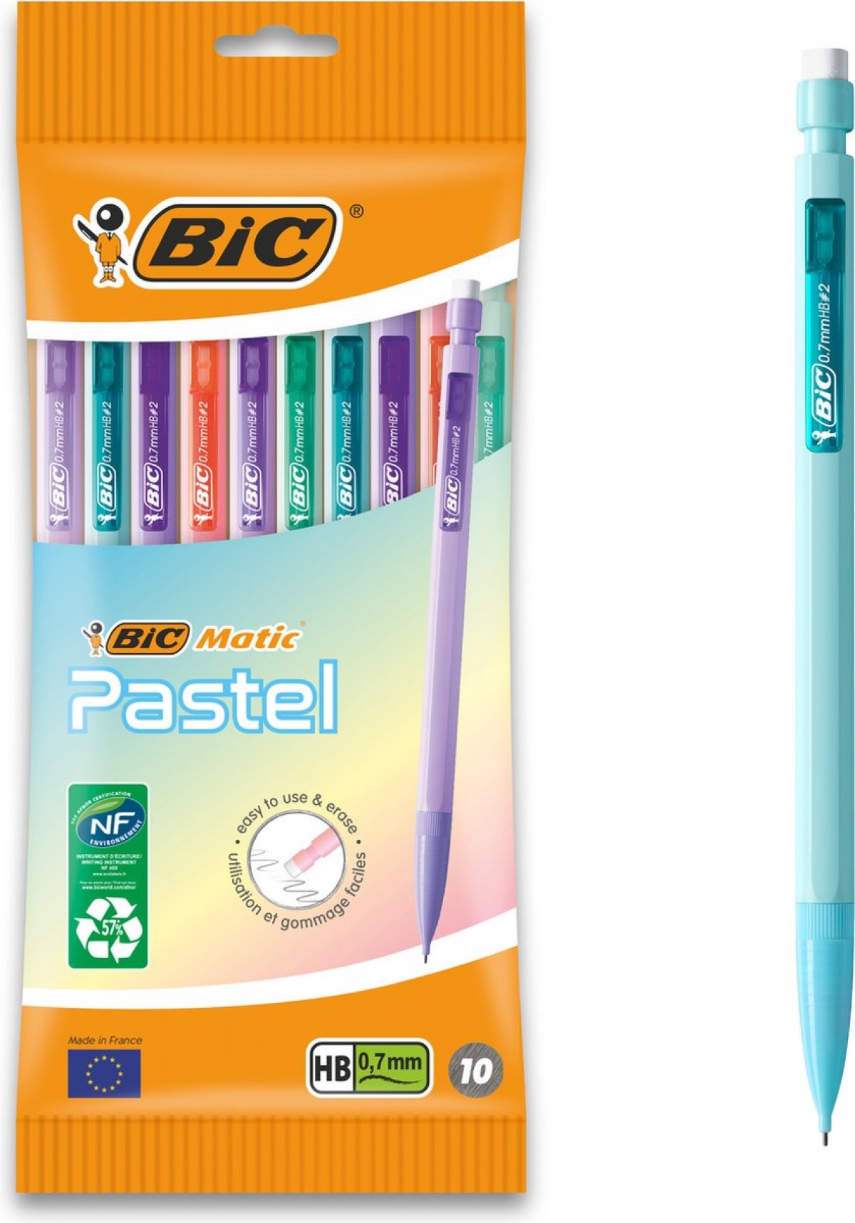 Bic Matic Pastel 0.7mm Mekanik Kurşun Kalem 10'lu Paket /