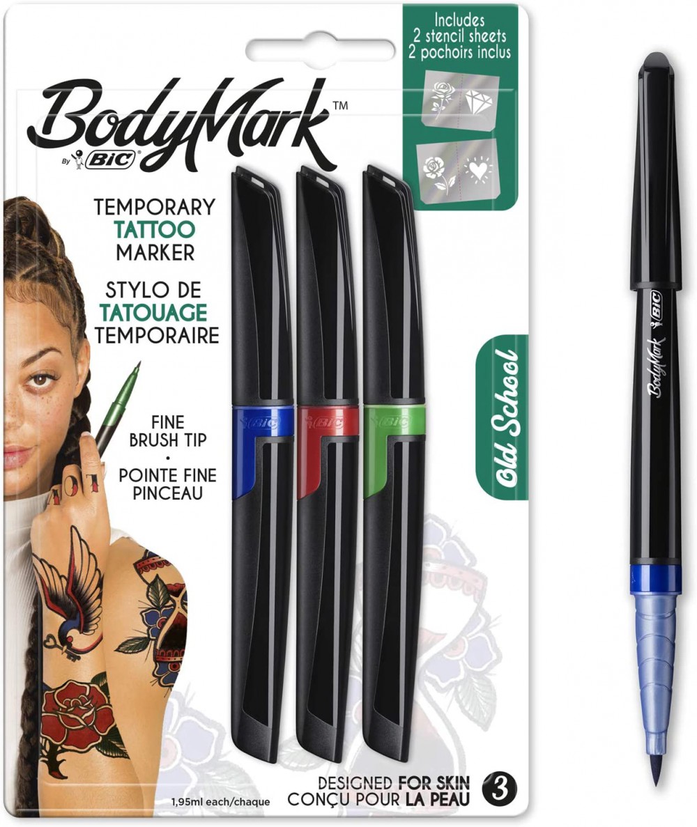 Bic Tatoo Body Mark Geçici Dövme Kalemi 3'lü Bilister - Old School