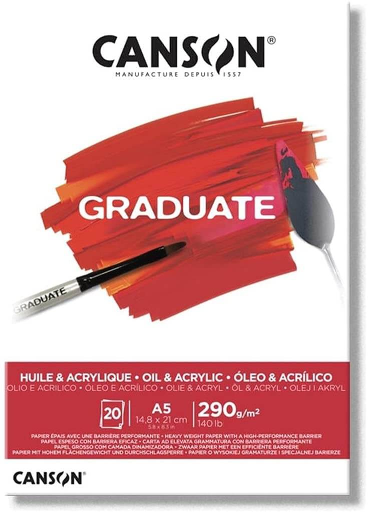 Canson Graduate Akrilik & Yağlıboya A5 290gr 20yp Blok / 400110379