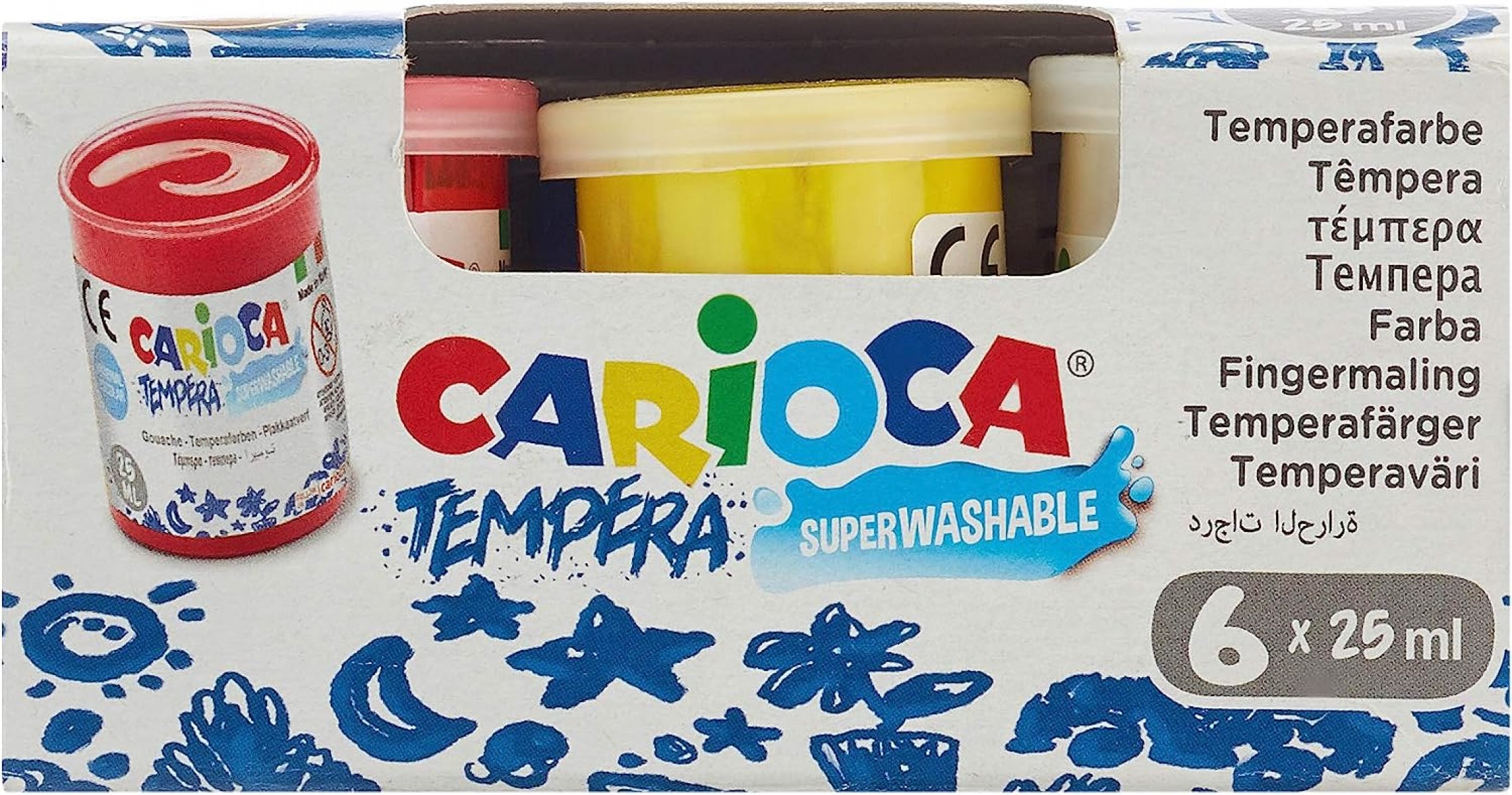Carioca Tempera 6x25ml Süper Yıkanabilir Sulu Boya Set / KO022 Carioca Tempera 6x25ml Süper Yıkanabilir Sulu Boya Set / KO022