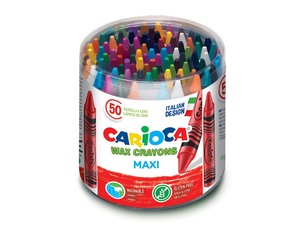 Carioca Wax Crayons Maxi 50'li Yıkanabilir Pastel Boya / 42388