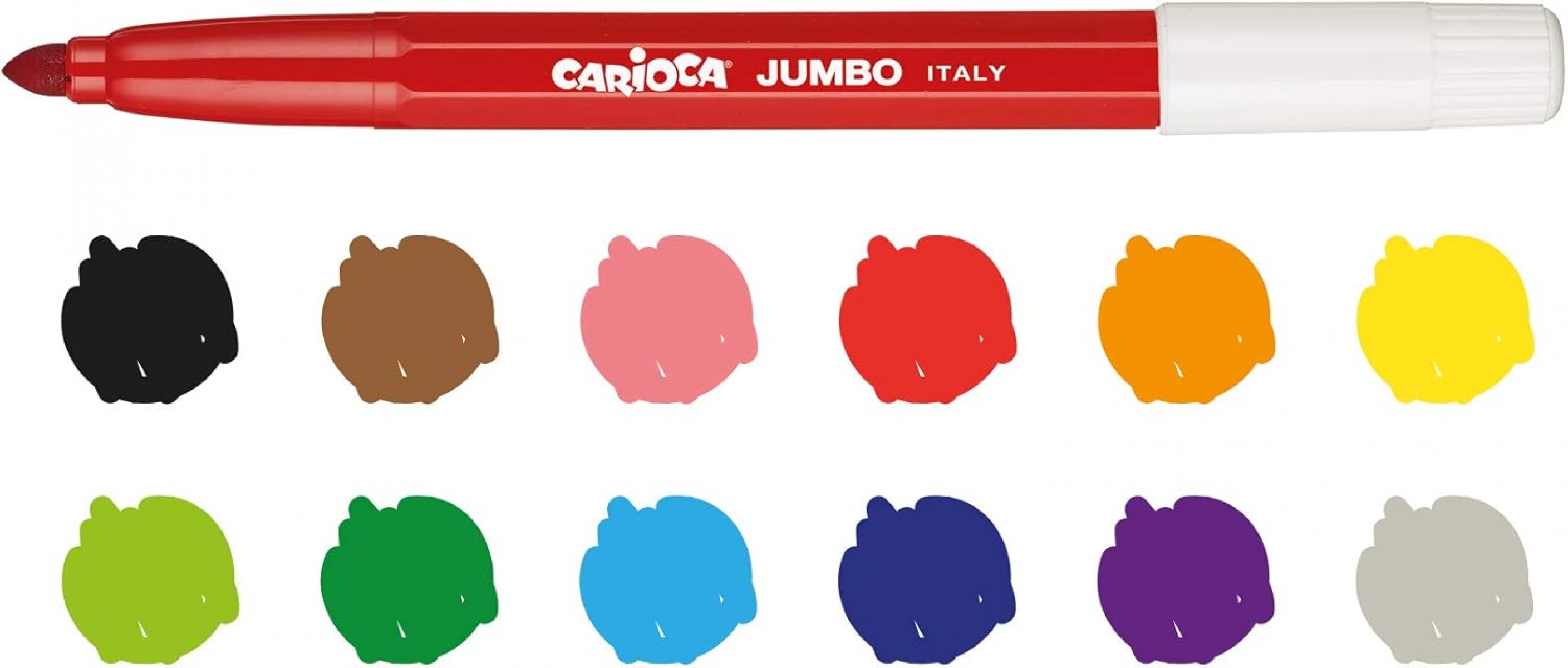 Carioca 12'li Jumbo Süper Yıkanabilir Keçeli Boya Kalemi / 40569