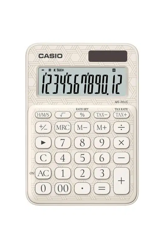 Casio Japan Style 12 Hane Hesap Makinesi Beyaz / MS-20UC-JWE