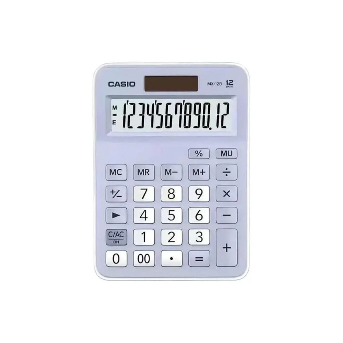 Casio (12 Haneli) Mini Masaüstü Hesap Makinesi Açık Mavi / MX‑12B‑LB
