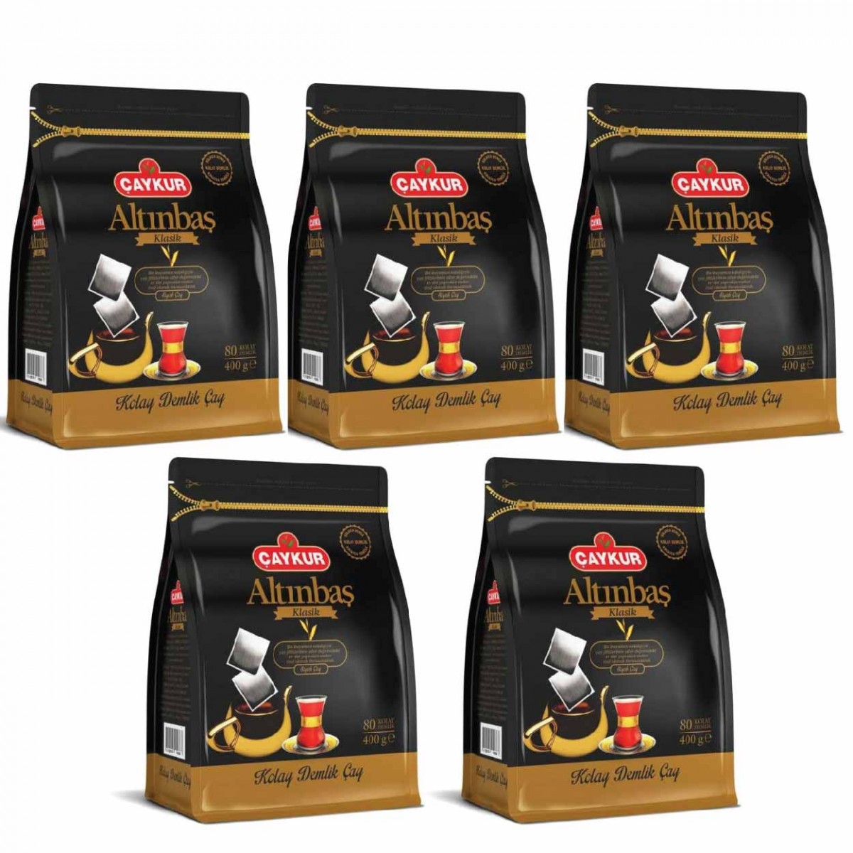 Çaykur Altınbaş 400 Adet Demlik Poşet Çay 400gr - 5 Paket