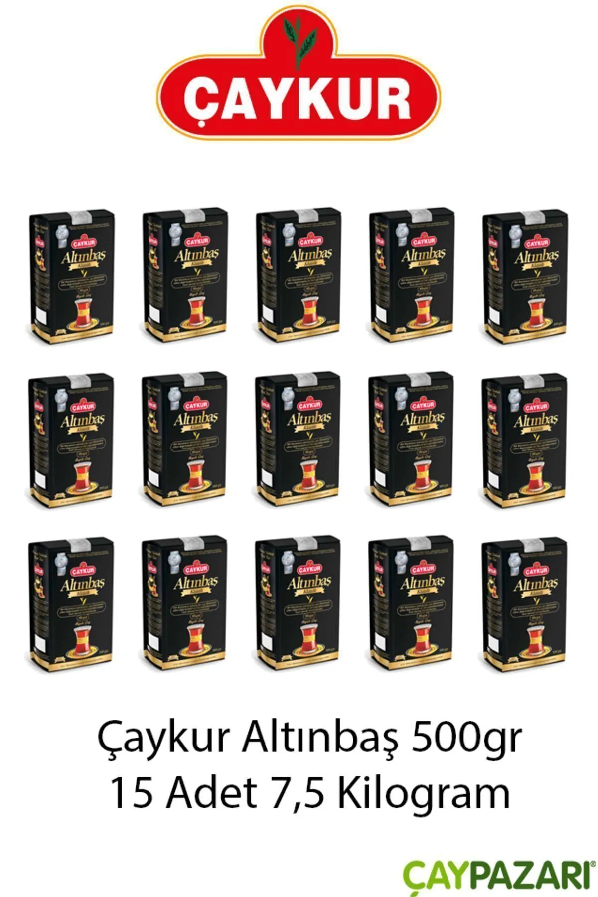Çaykur Altınbaş Klasik Doğal Siyah Dökme Çay 500gr x 15 Adet - 1 Koli