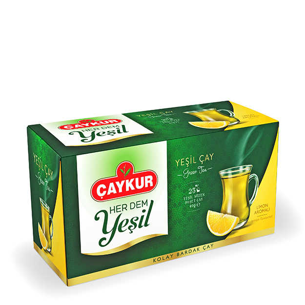 Çaykur Yeşil Süzen Poşet Çay (Limonlu) 40gr /