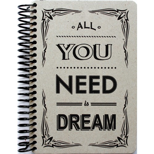 Container Notebook Raw and Grey 14x21cm Sert Kapak Spiralli Defter - Dream