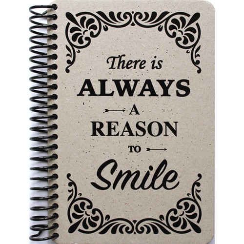 Container Notebook Raw and Grey 14x21cm Sert Kapak Spiralli Defter - Smile