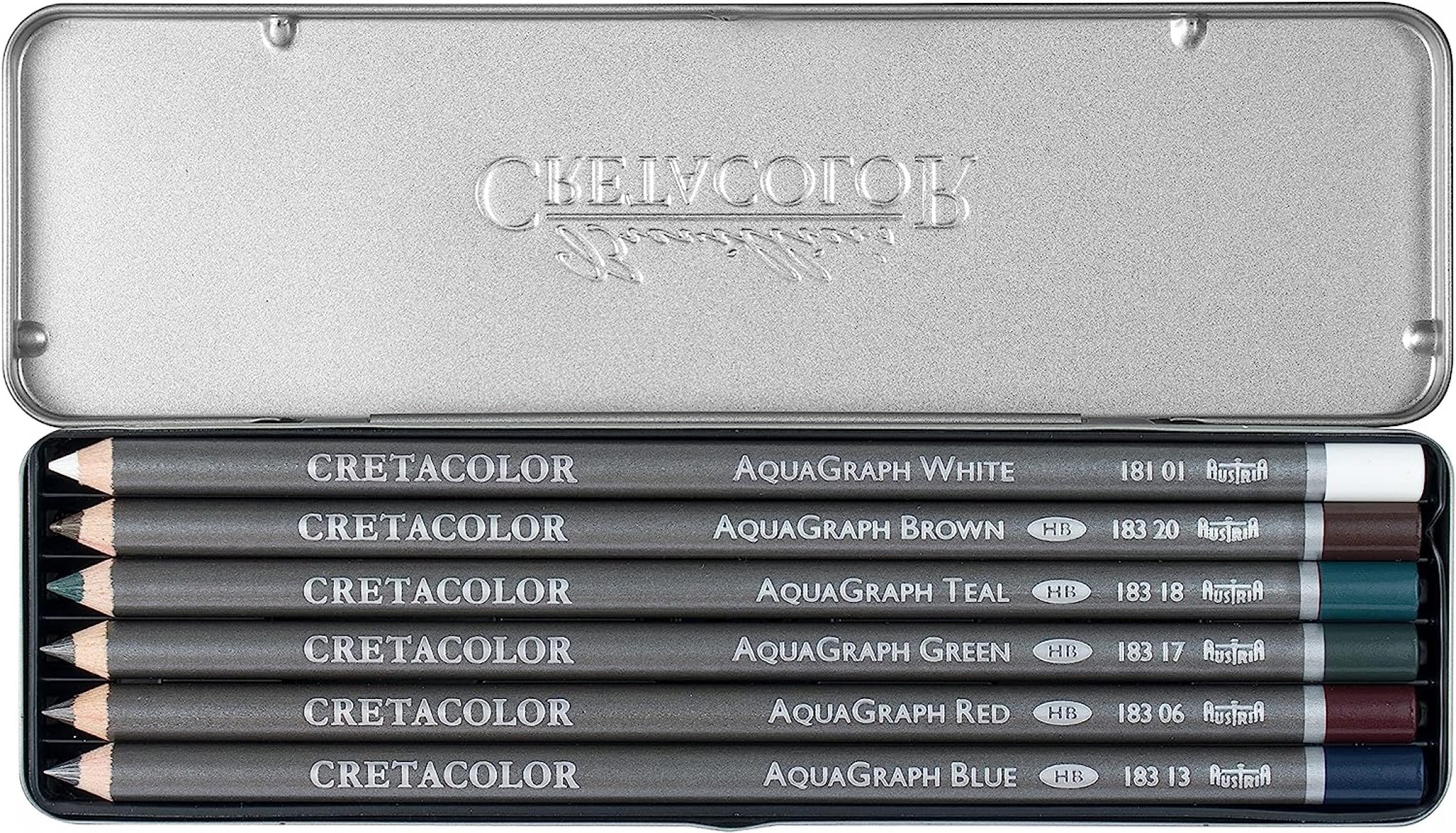 Cretacolor AquaGraph Sulandırılabilir Çizim Seti 6'lı Metal Kutu / 18399 Cretacolor AquaGraph Sulandırılabilir Çizim Seti 6'lı Metal Kutu / 18399