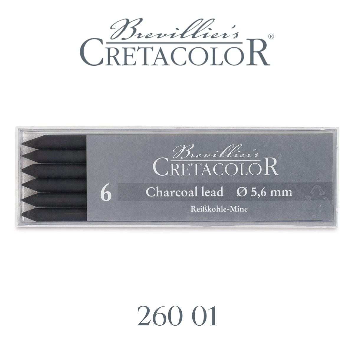 Cretacolor Charcoal Lead 5.6mm Portmin Kalem Ucu 6'lı Kömür Soft / 26001 Cretacolor Charcoal Lead 5.6mm Portmin Kalem Ucu 6'lı Kömür Soft / 26001