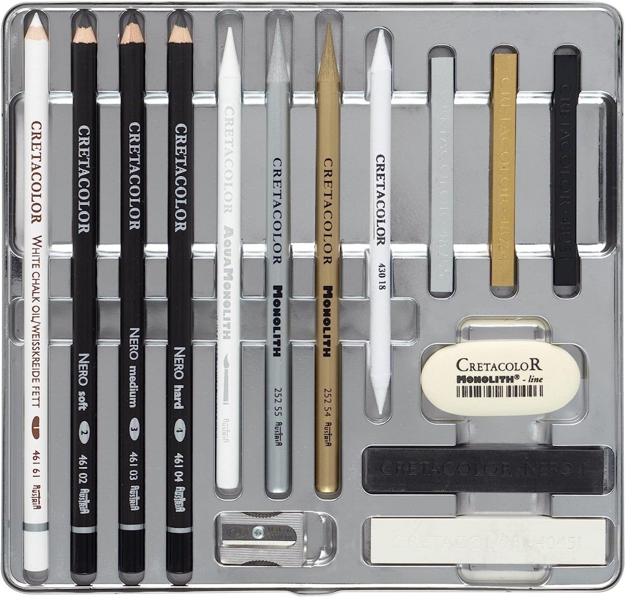 Cretacolor Diamond Box Luxury Drawing Premium Eskiz Çizim Seti 15'li Metal Kutu / 40047