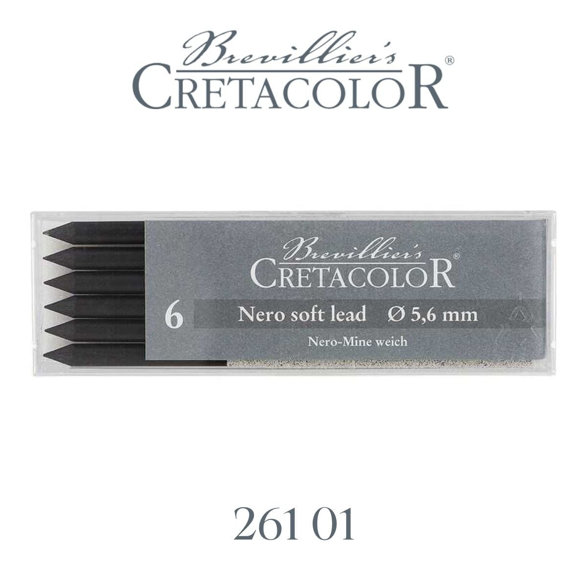 Cretacolor Nero Soft Lead 5.6mm Portmin Yağlı Kömür Kalem Ucu 6'lı Yumuşak / 26101 Cretacolor Nero Soft Lead 5.6mm Portmin Yağlı Kömür Kalem Ucu 6'lı Yumuşak / 26101