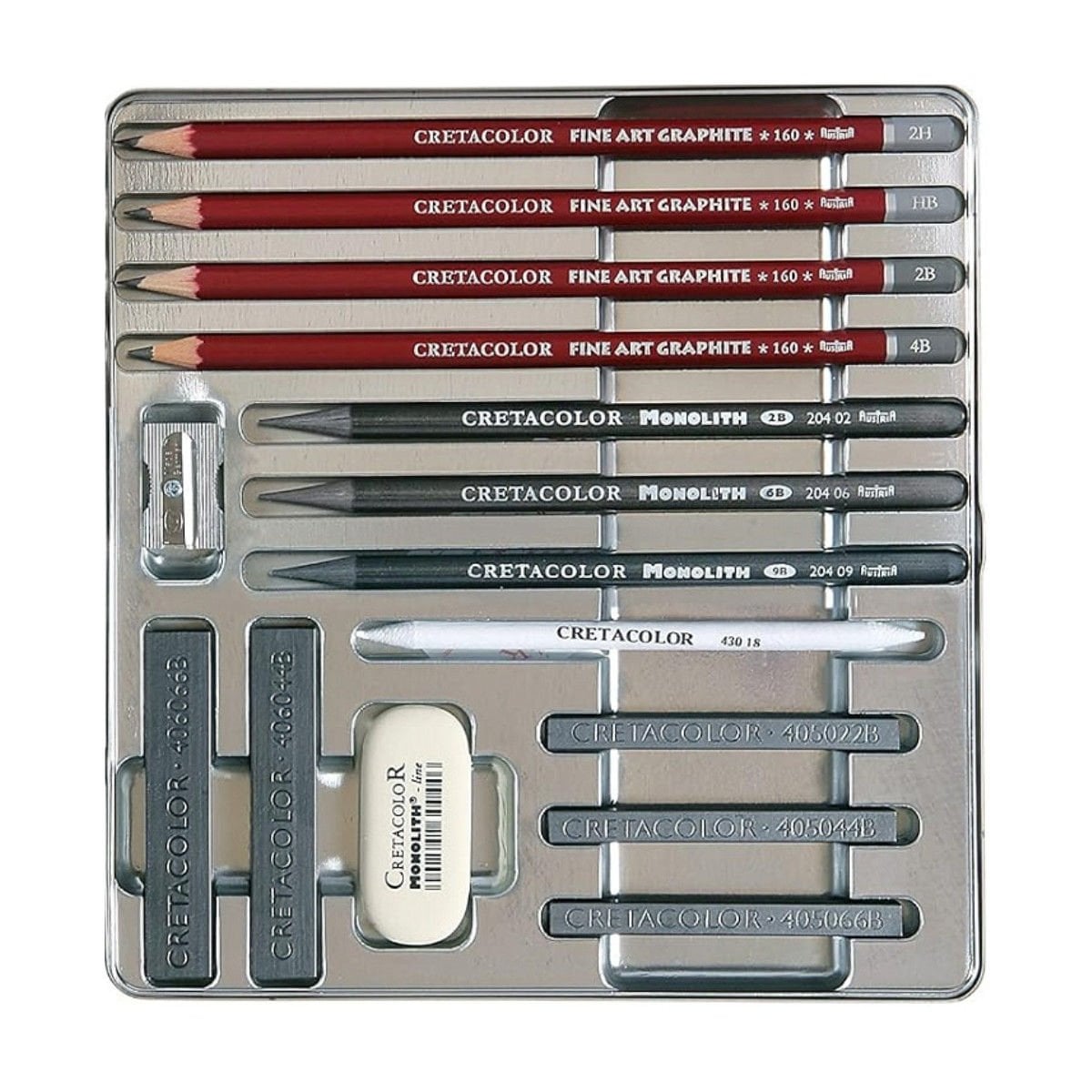 Cretacolor Silver Box Premium Eskiz Seti Metal Kutu 15 Parça 40018 Cretacolor Silver Box Premium Eskiz Seti Metal Kutu 15 Parça 40018