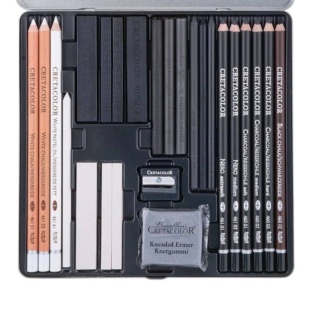 Cretacolor Silver Box Premium Eskiz Seti Metal Kutu 15 Parça 40018