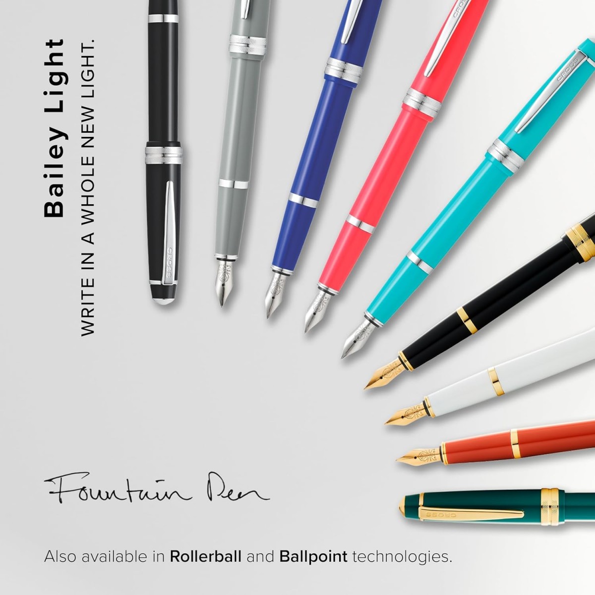 Cross Bailey Light Dolma Kalem Siyah Altın, M Uç / AT0746-9MF