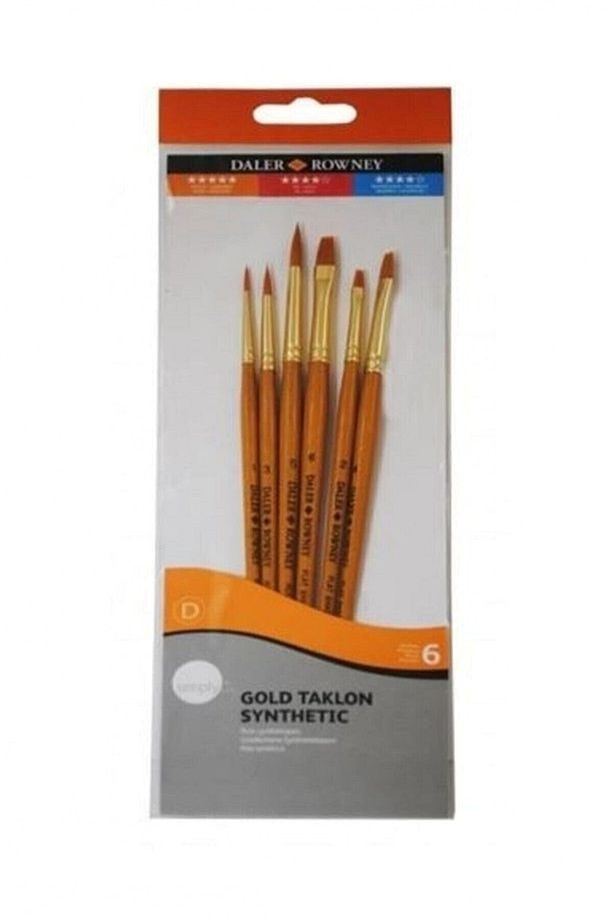 Daler Rowney Simply Gold Taklon Synthetic 6lı Fırça Seti / Kod:601