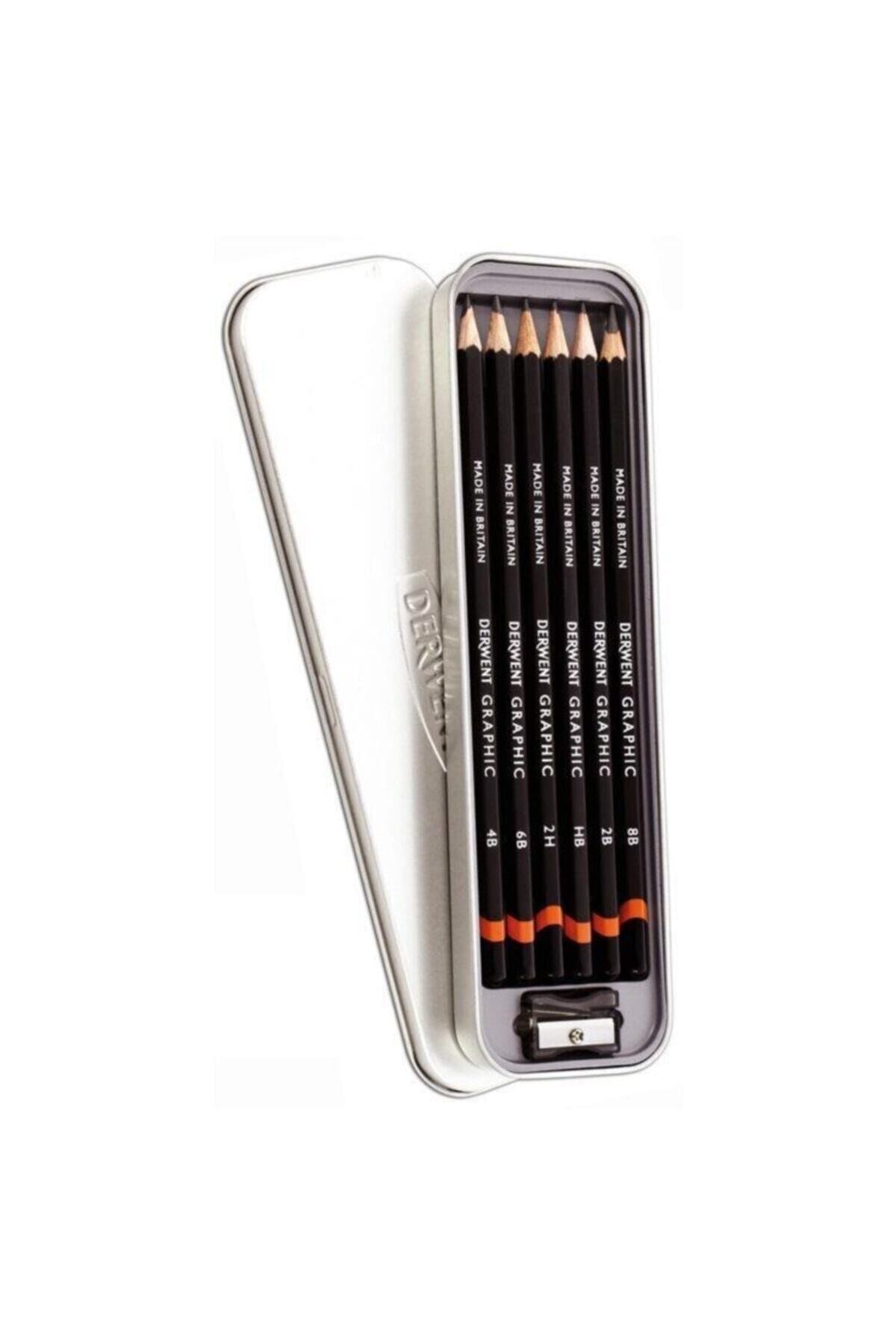 Derwent Graphic Set 6'lı Dereceli Kurşun Kalem Çizim Seti Teneke kutu/ 0700835 Derwent Graphic Set 6'lı Dereceli Kurşun Kalem Çizim Seti Teneke kutu/ 0700835