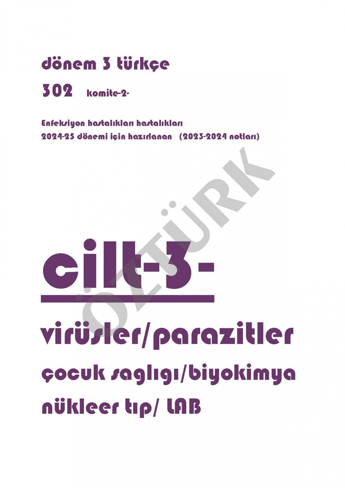 Dönem 3 Türkçe Komite 2 Spiralli Ders Notu Renkli / 3201