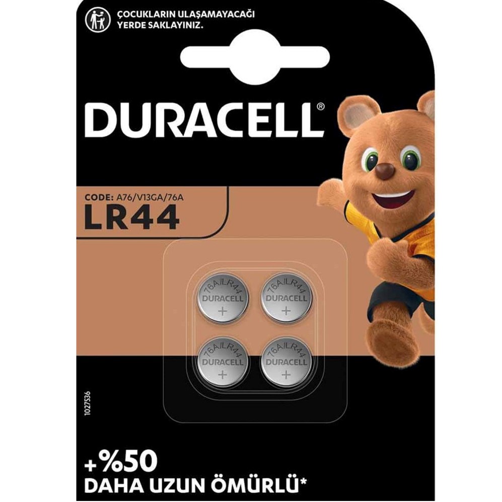 Duracel Lityum Düğme Pil LR44/ 3V 4lü
