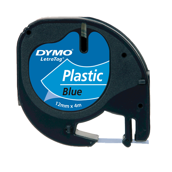 Dymo Letratag Şerit Plastik 12mmx4mt Mavi Üzerine Siyah / S0721650