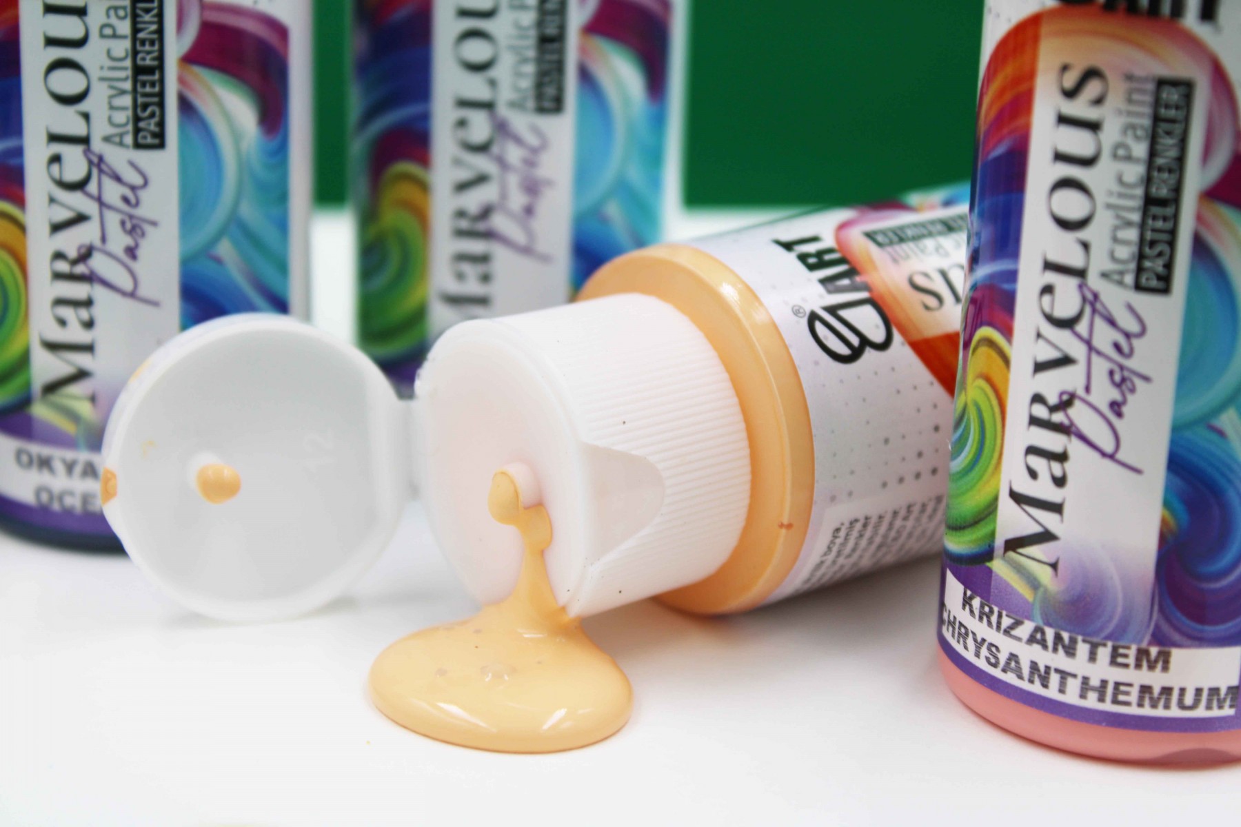 E&D Art Marvelous 12x110ml Akrilik Boya Canlı + Pastel Renkler (BÜYÜK BOY)