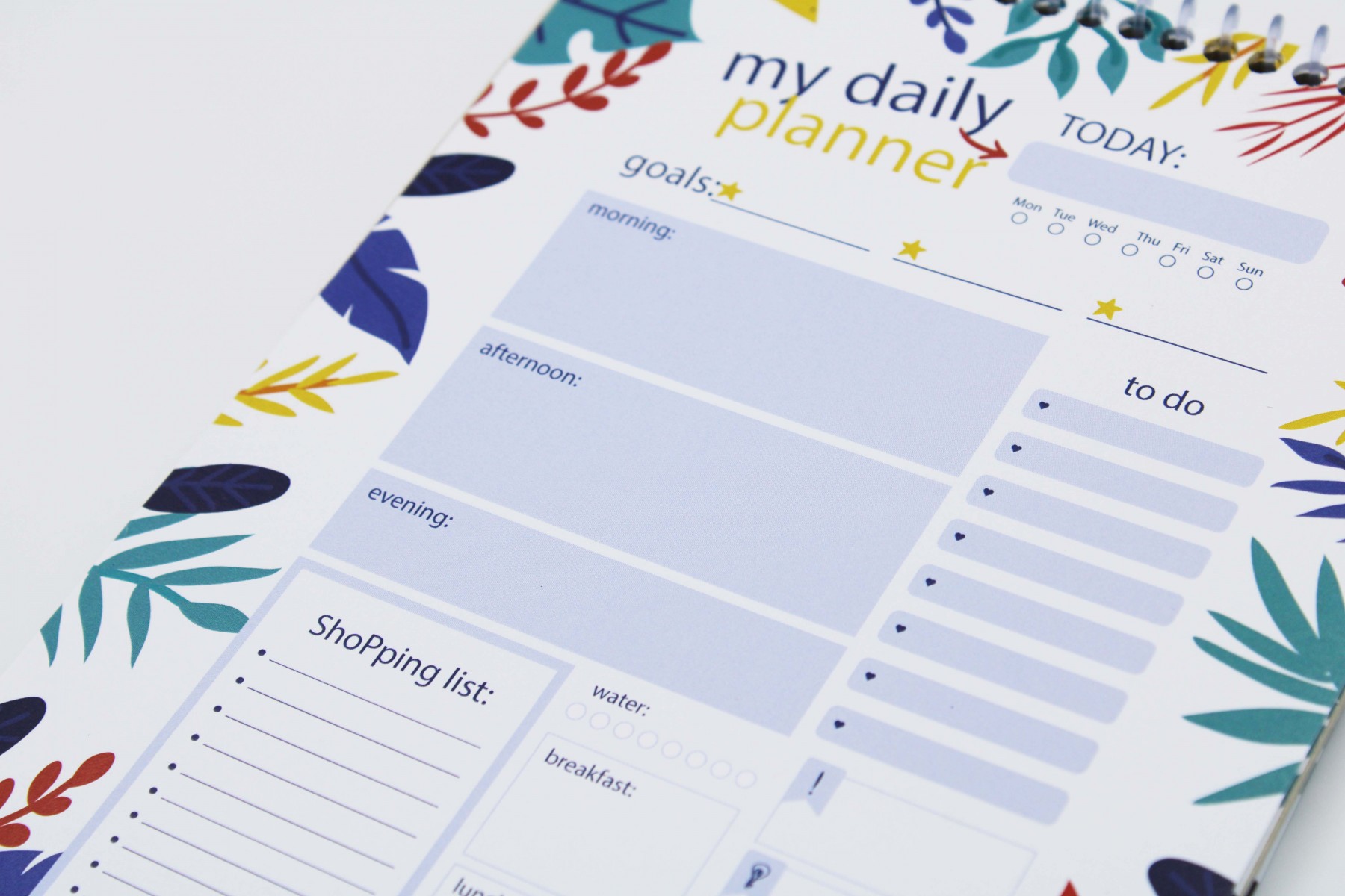 E&D Art Üstten Spiralli Daily Planner A5 Günlük Planlayıcı - Flowers / ed.56457