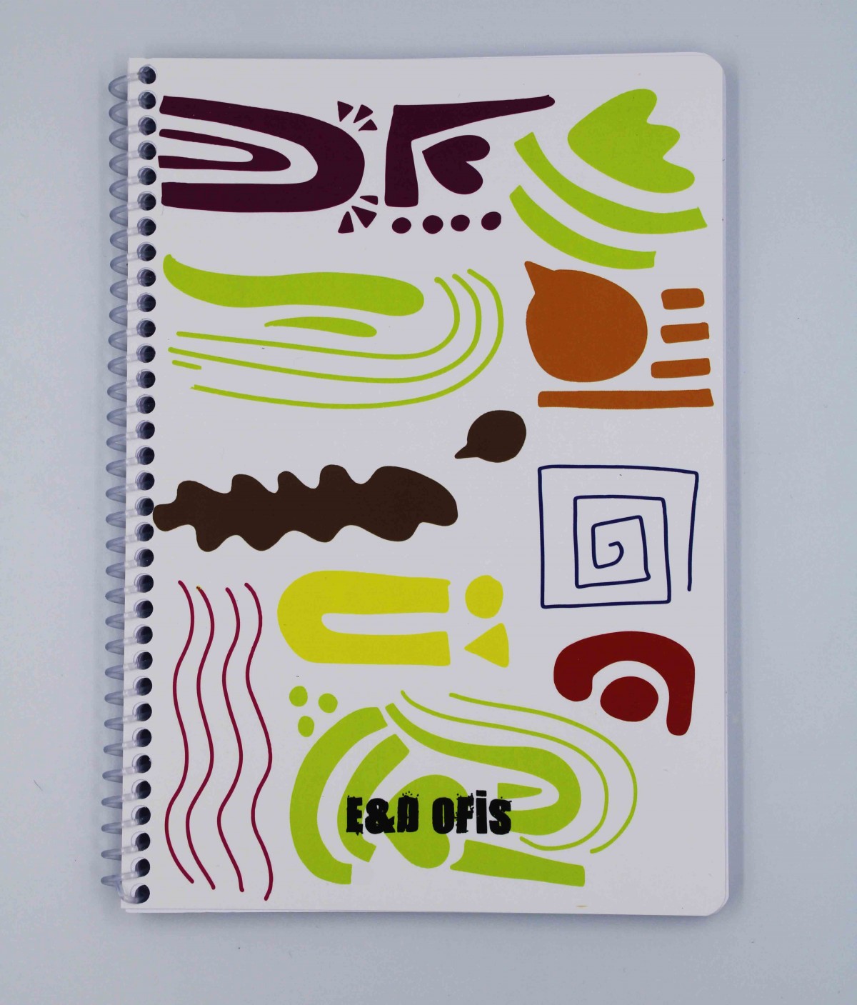 E&D Ofis A5 80yp Spiralli Düz Okul Defteri - Şekiller