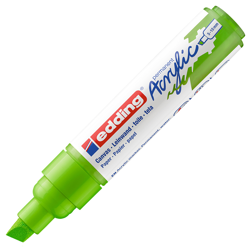 Edding 5000 Akrilik Markör 5-10mm Kesik Uç Sarımsı Yeşil