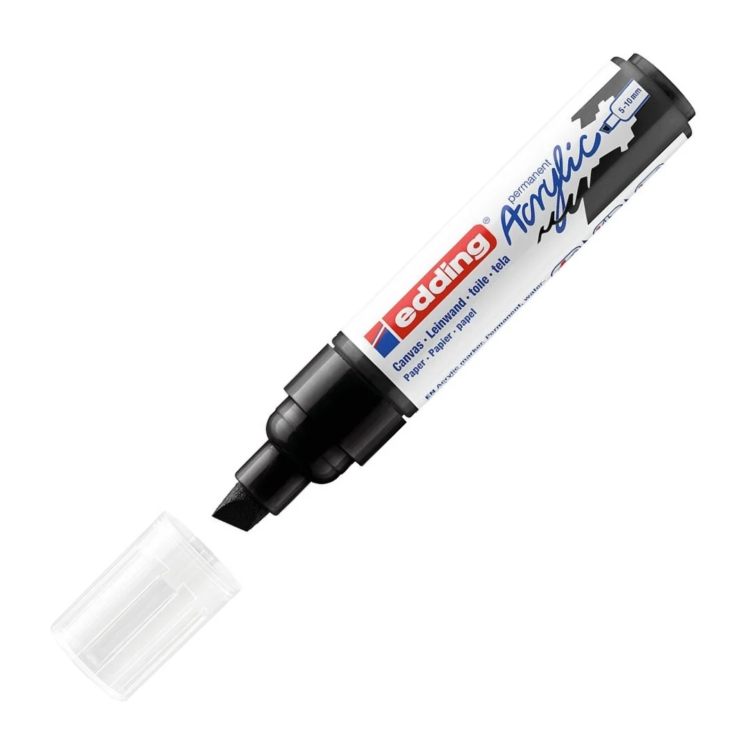Edding 5000 Akrilik Markör 5-10mm Kesik Uç Siyah Edding 5000 Akrilik Markör 5-10mm Kesik Uç Siyah
