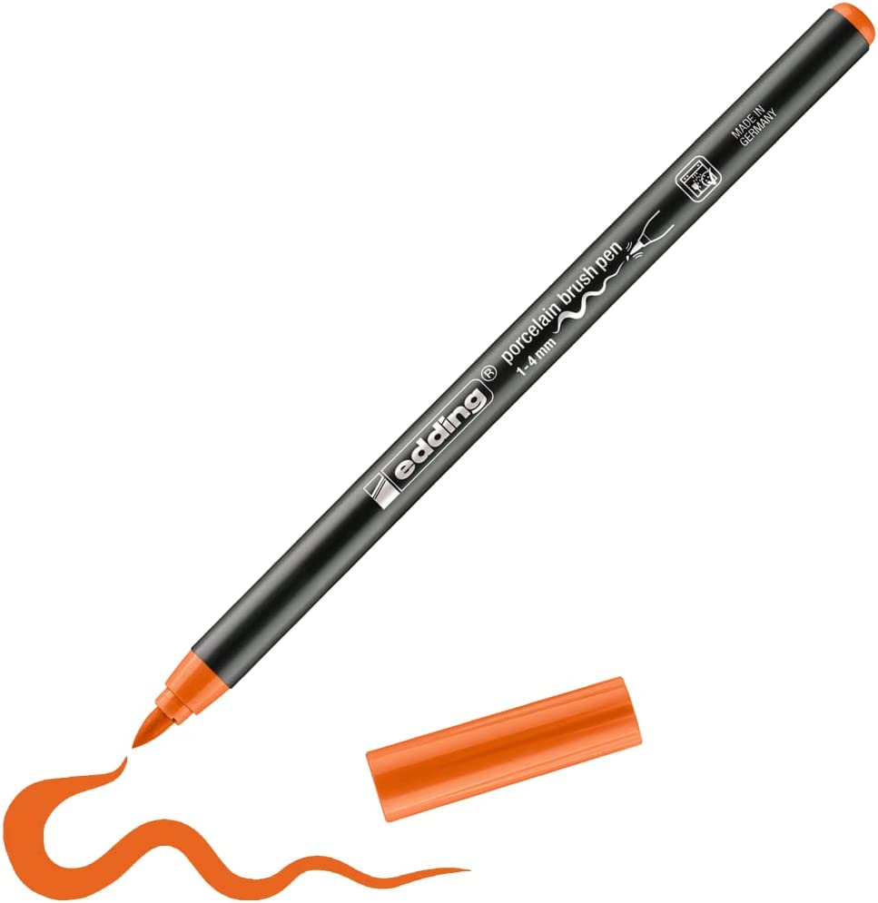 Edding Porcelain Brush Pen Porselen Kalemi Turuncu / 006