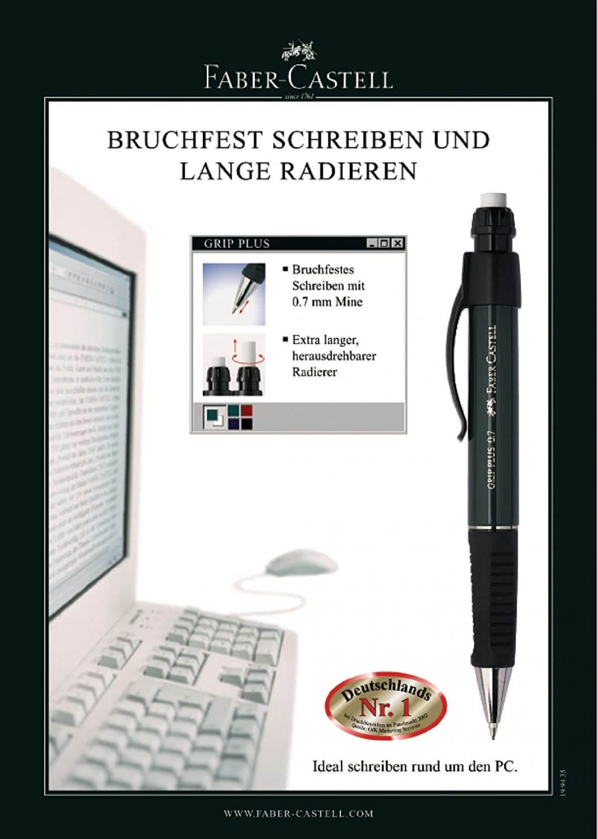 Faber Castel Grip Plus 0.7mm Mekanik Kurşun Kalem Yeşil Faber Castel Grip Plus 0.7mm Mekanik Kurşun Kalem Yeşil