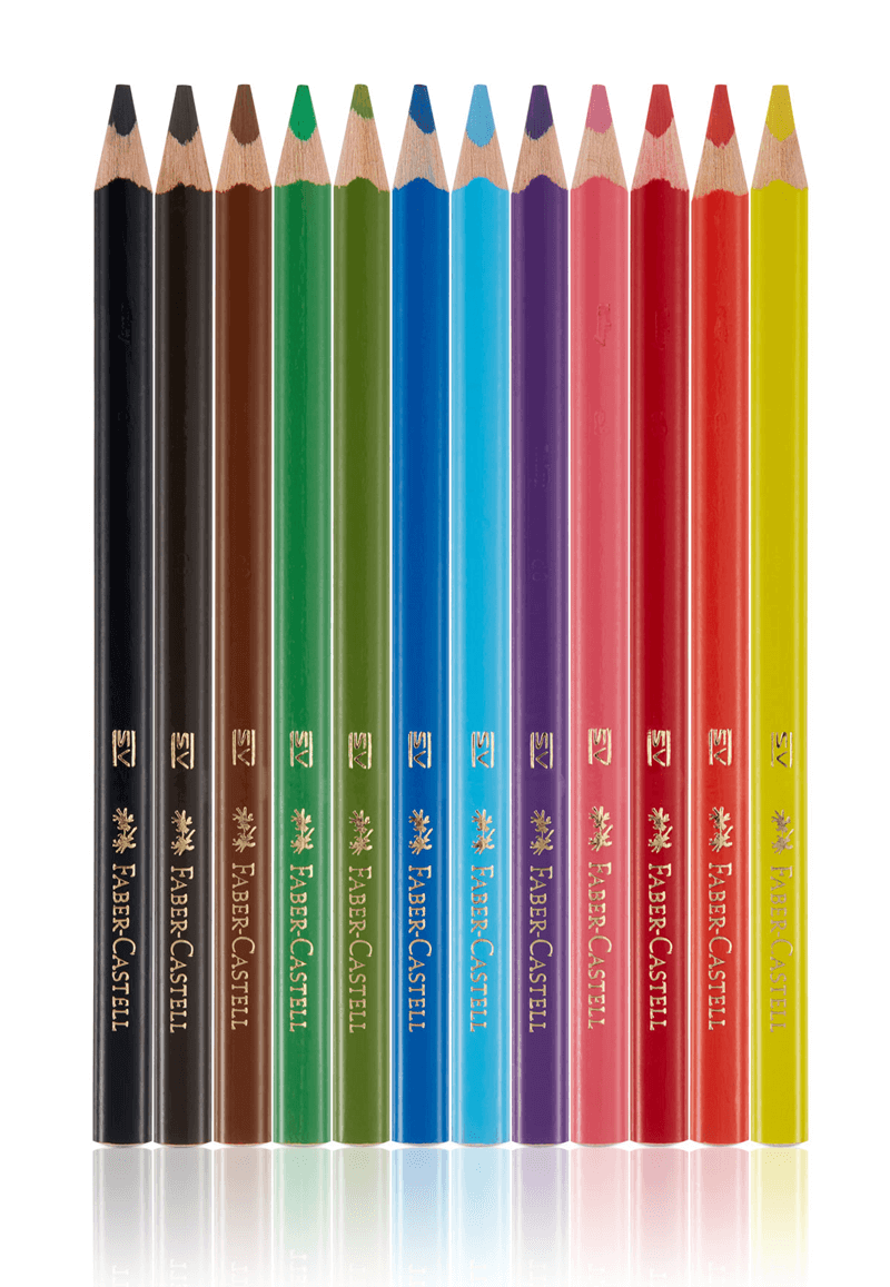 Faber Castell 12 Renk Jumbo Üçgen Tam Boy Kuru Boya Kalemi / 5171116615 Faber Castell 12 Renk Jumbo Üçgen Tam Boy Kuru Boya Kalemi / 5171116615